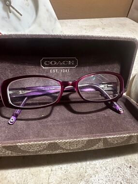 Coach Women's Rectangular Eyeglasses in Deep Plum